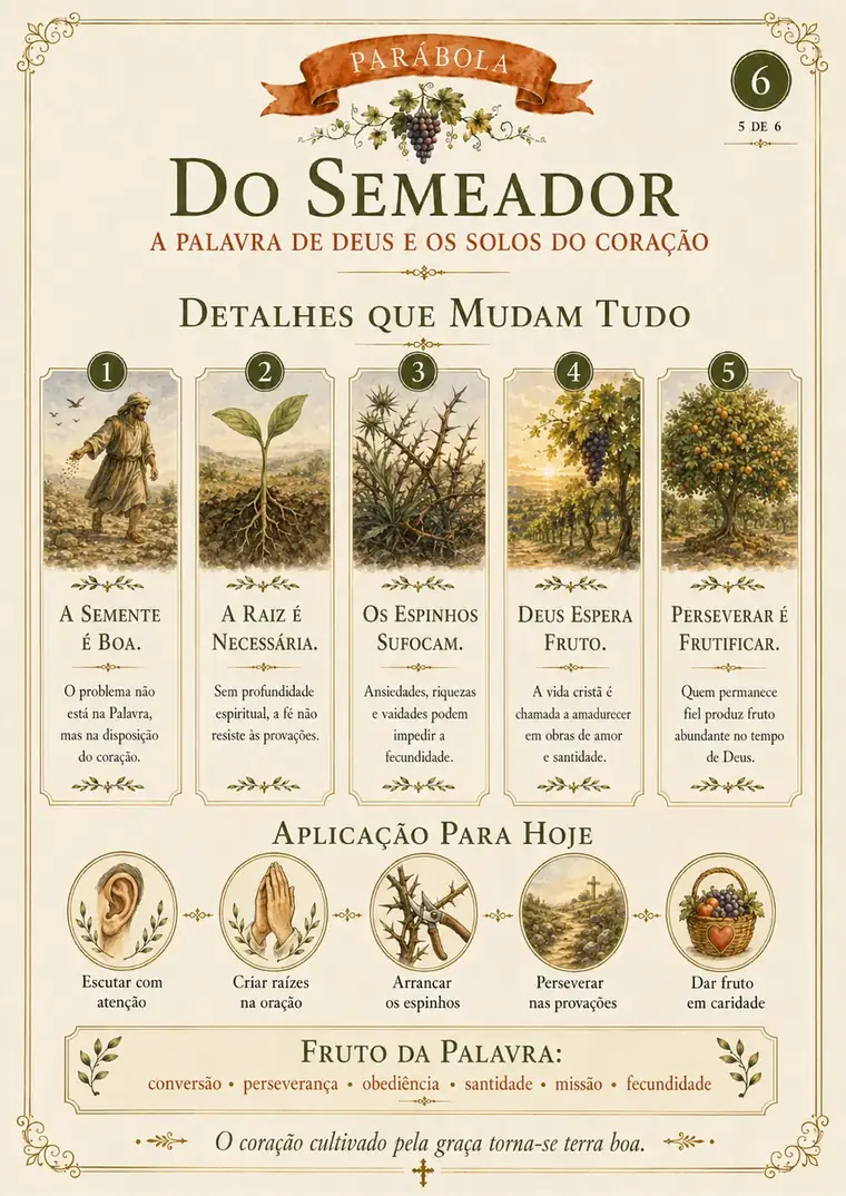 Parábola do Semeador — detalhes que mudam tudo e aplicação para hoje.